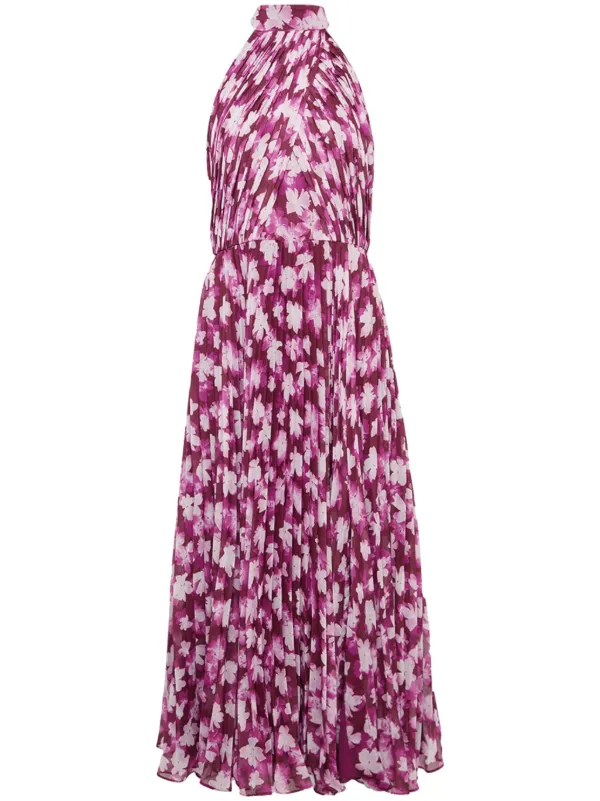 ml monique lhuillier pleated belted floral midi-dress Buy Monique Lhuillier Floral-print Pleated Midi Dress - White At 5% Off
