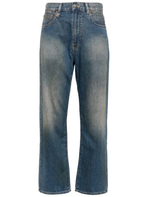 R13 washed straight-leg jeans
