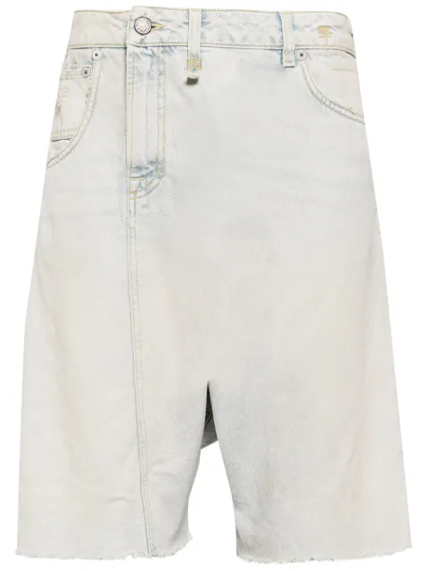 R13 Twister asymmetric denim shorts