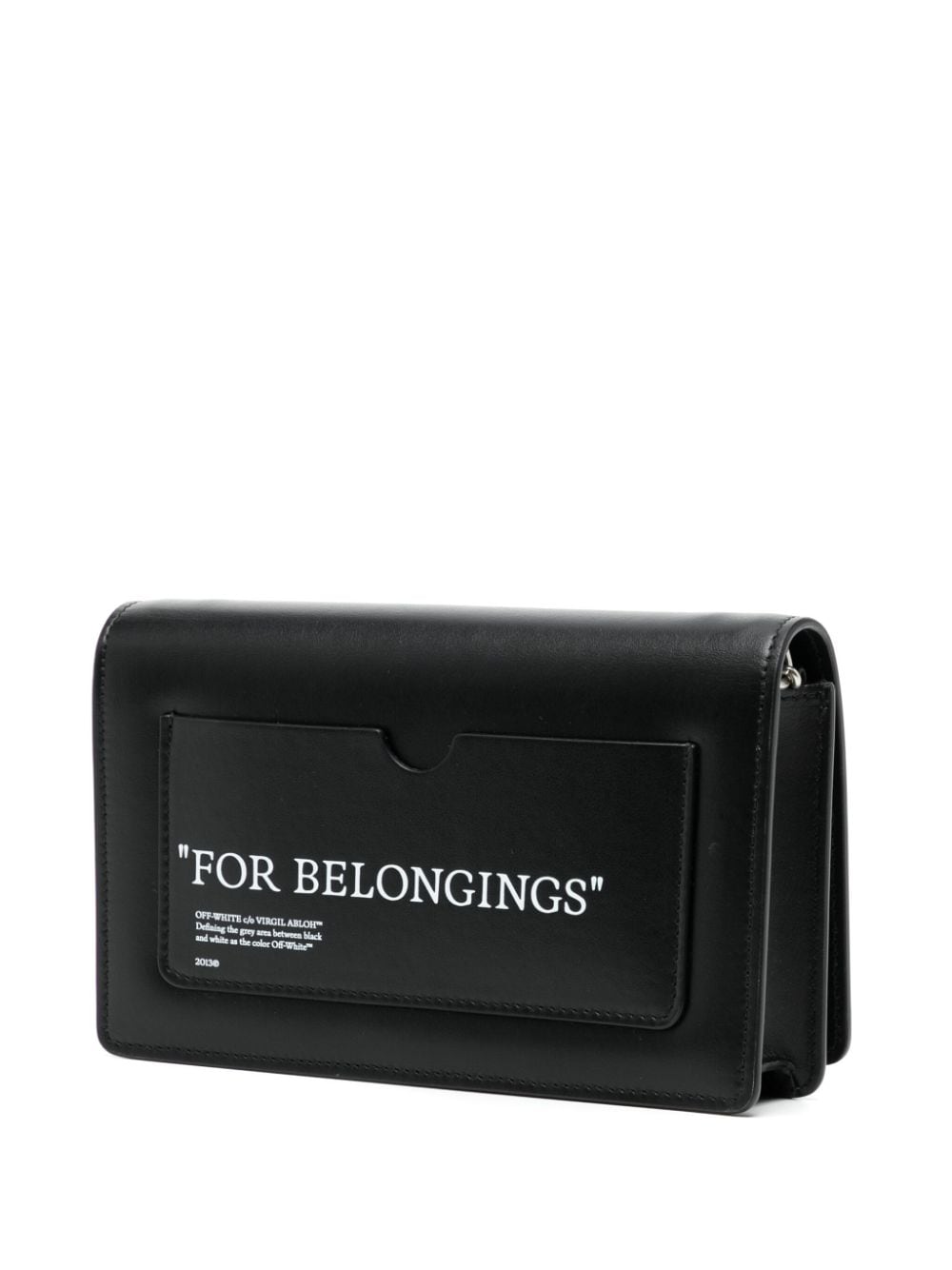 Image 2 of Off-White slogan-print leather clutch bag