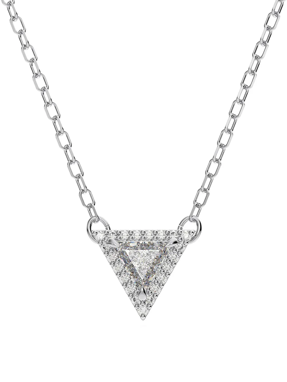  Swarovski Triangle-pendant Necklaces - Silver 