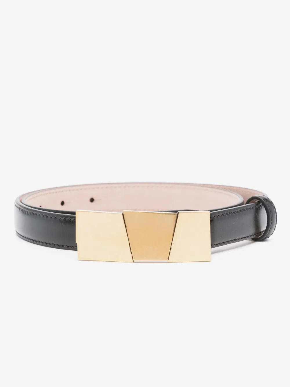 Khaite Axel Belt 85 Gold Black Leather Medium KHAITE Santa Fe Belt | Black | FARFETCH main image 2