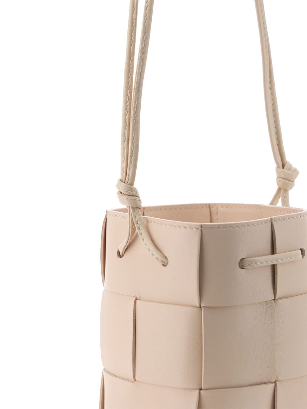 Shop Bottega Veneta Mini Cassette Leather Bucket Bag In Neutrals