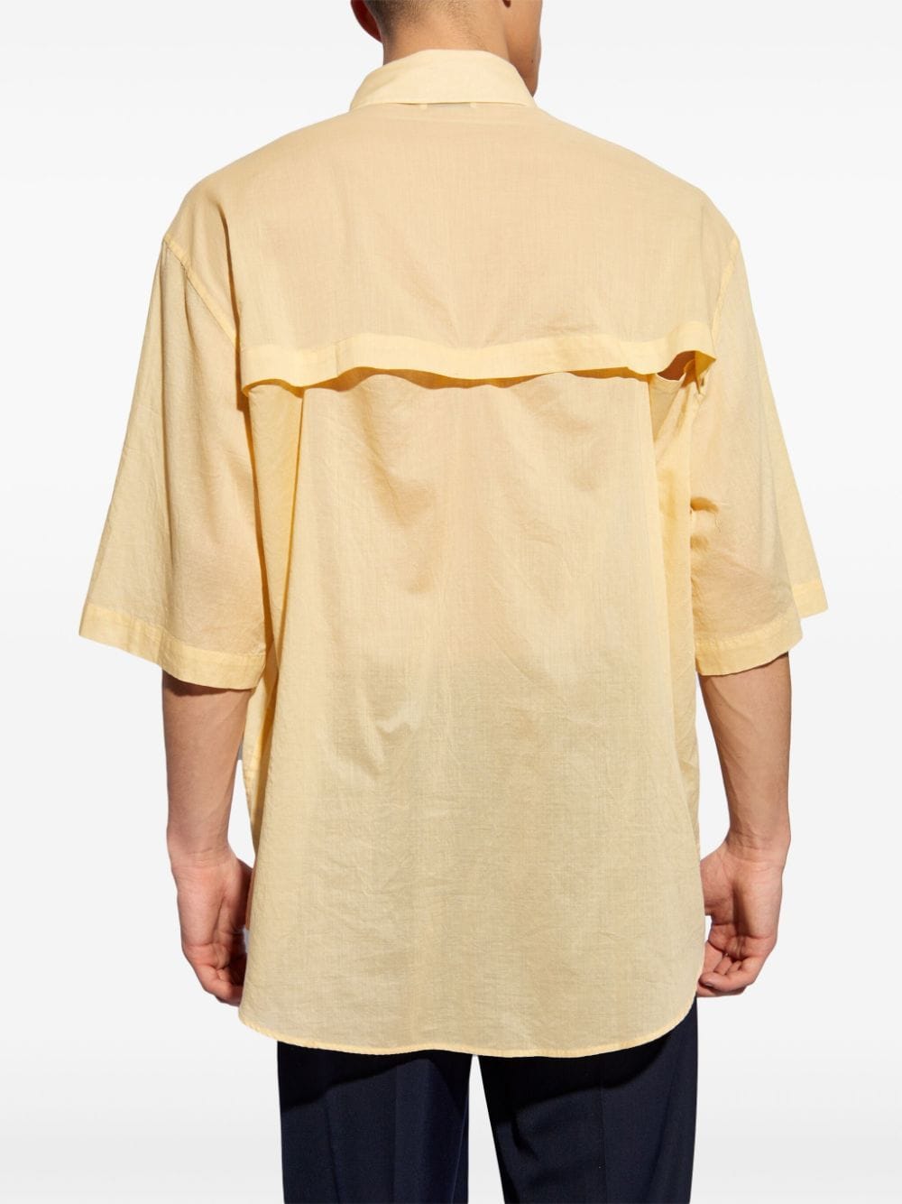 Shop Lemaire Double-pocket Cotton Shirt In Yellow