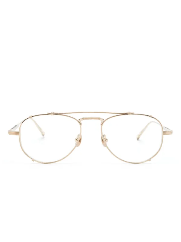 Matsuda M3142 ジオメトリック眼鏡フレーム | ゴールドトーン