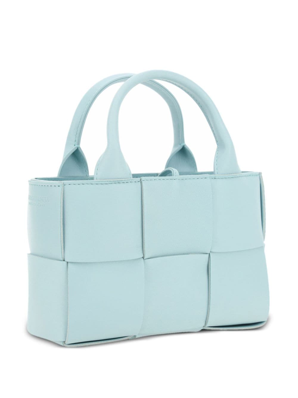 Shop Bottega Veneta Candy Arco Leather Tote Bag In Blue