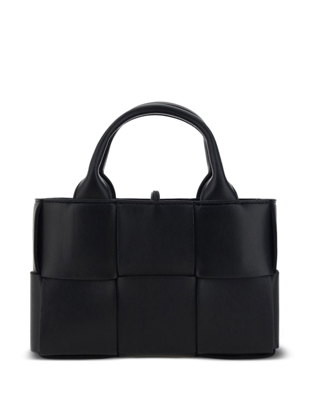 Shop Bottega Veneta Candy Arco Leather Tote Bag In Black