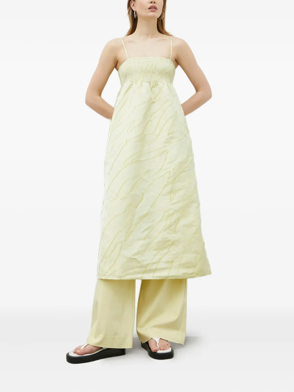 Gestuz shirred detail dress - Geel