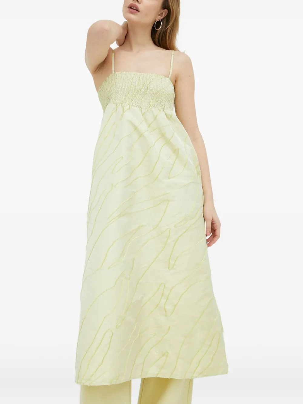 Gestuz shirred detail dress | Yellow | Image 1