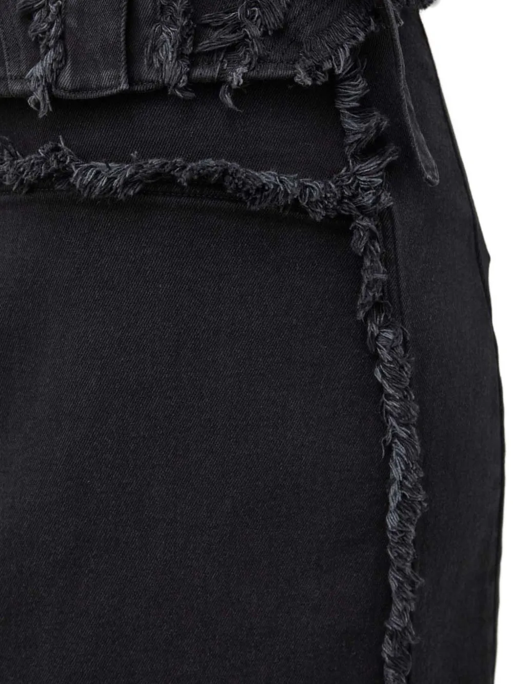 Gestuz Fringed Slit Skirt In Black