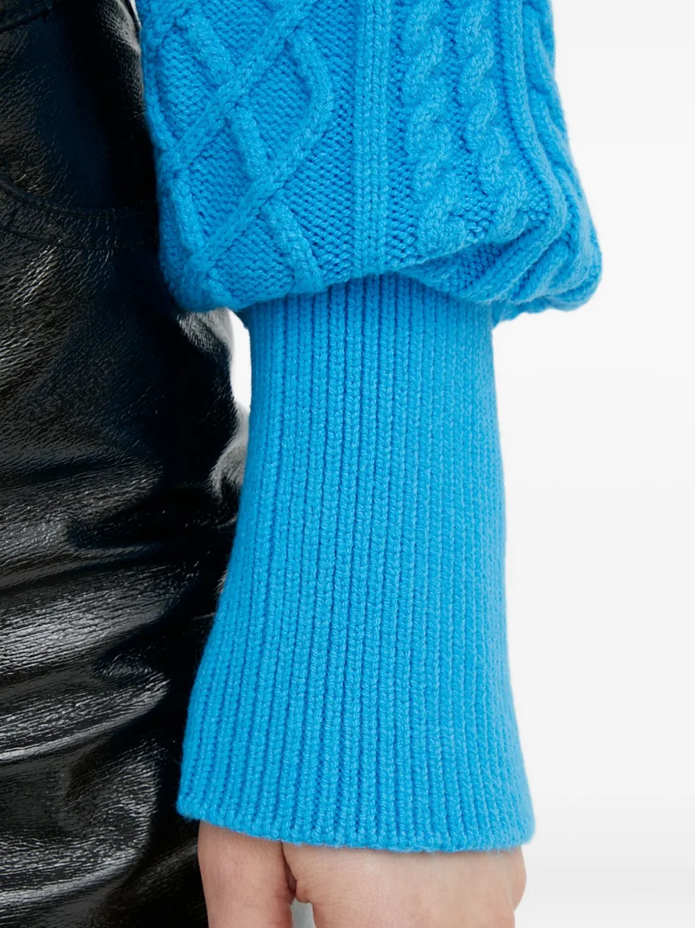 Gestuz Cable-knit Crew-neck Knitwear In Blue
