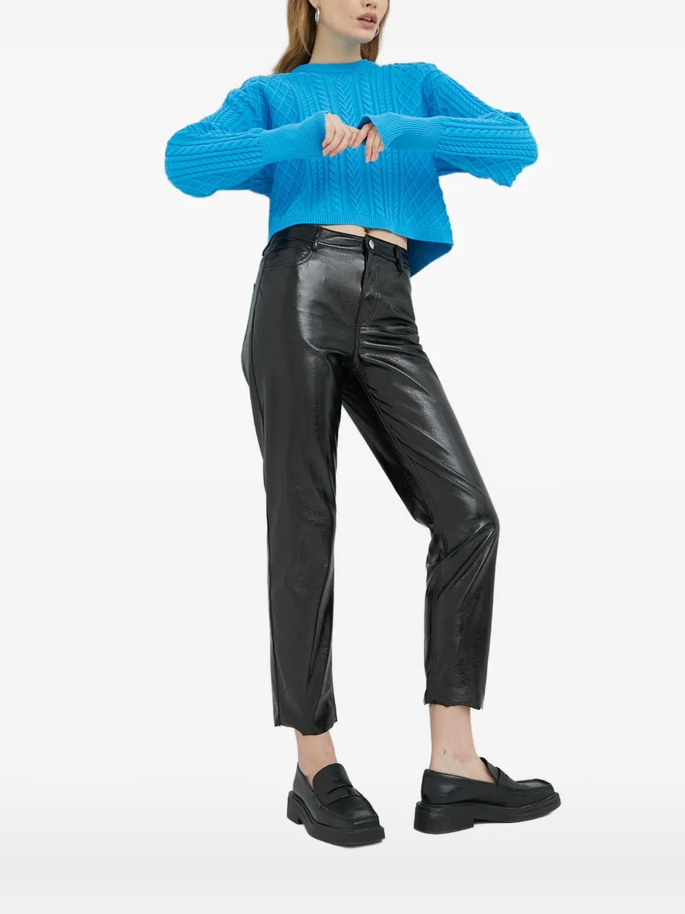 Gestuz cable-knit crew-neck knitwear | Blue | Image 1