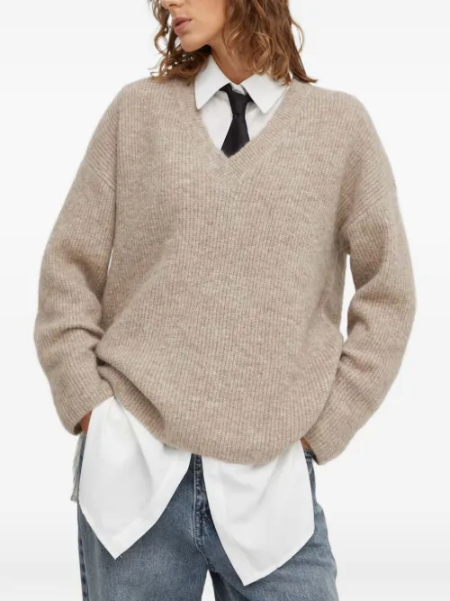 Pull en maille à col v - Gestuz - Modalova