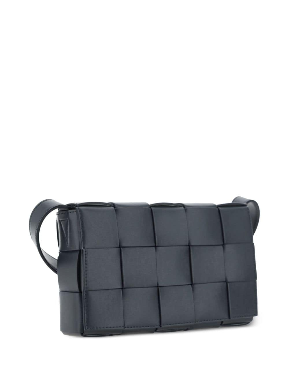 Shop Bottega Veneta Intrecciato Leather Shoulder Bag In Grey