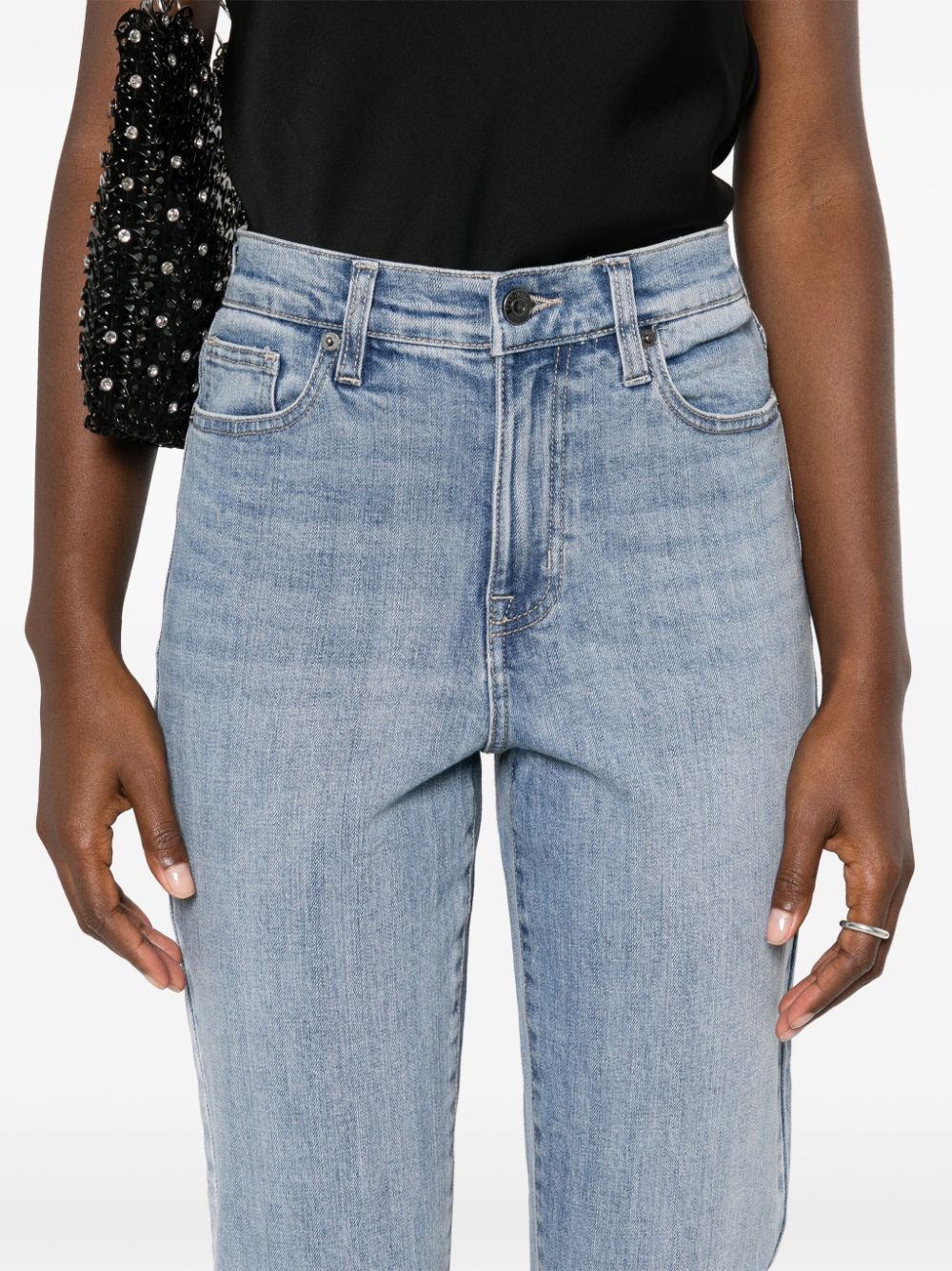Shop Dkny Broome High-rise Straight-leg Jeans In Blue