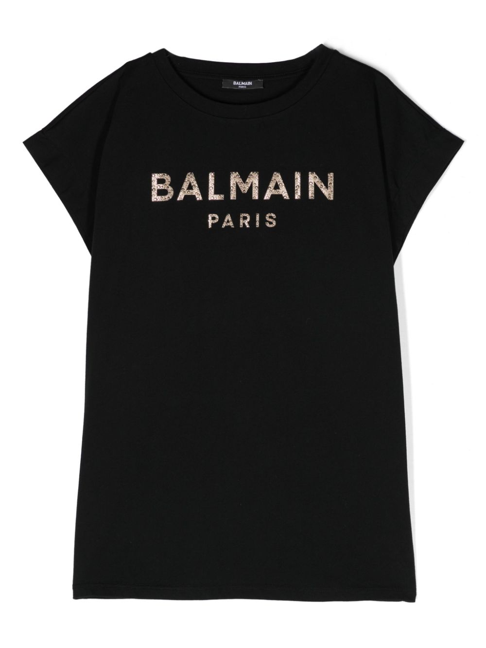 Balmain Kids Katoenen T-shirt met logo Zwart