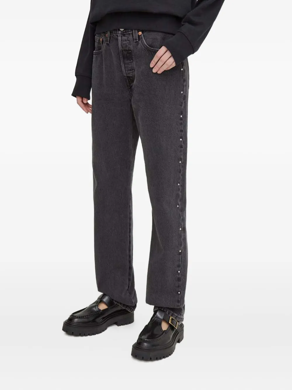 Levi's 501® Original Fit Studded Jeans In Black