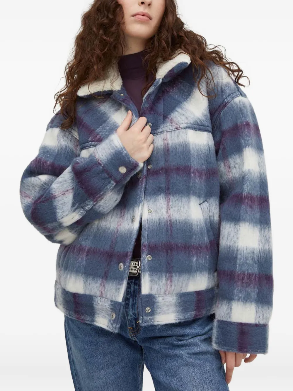 Levi's check sherpa collar jacket | Blue | Image 1