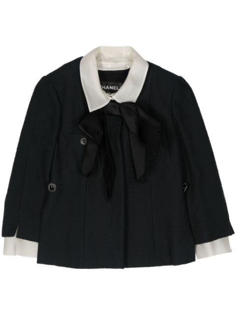 CHANEL bow-embellished cropped jacket Women