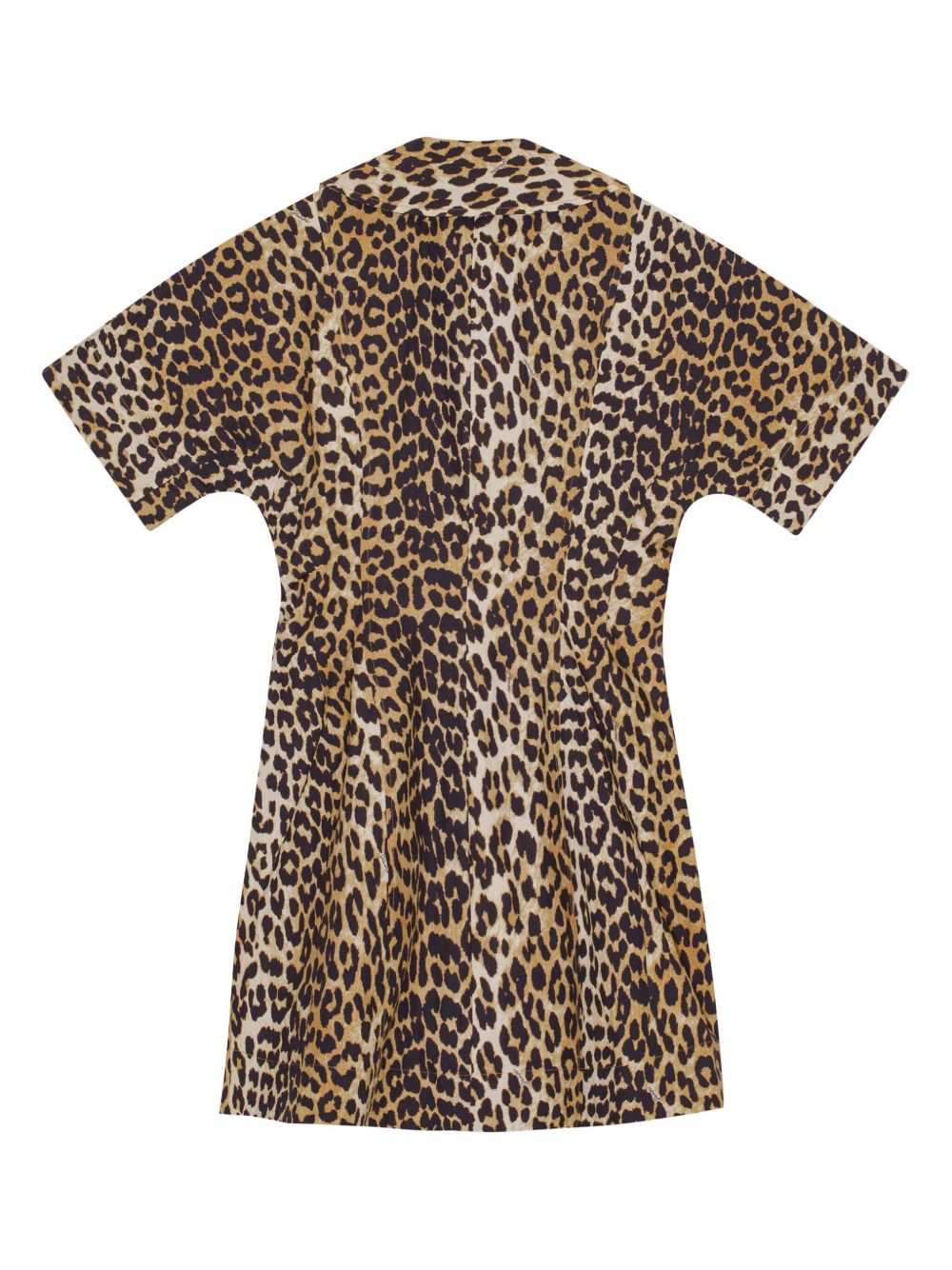 GANNI leopard-print wrap minidress Women