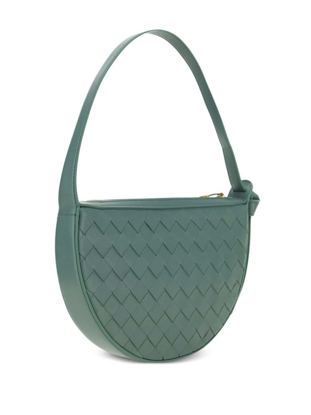 Shop Bottega Veneta Mini Sunrise Leather Shoulder Bag In Green