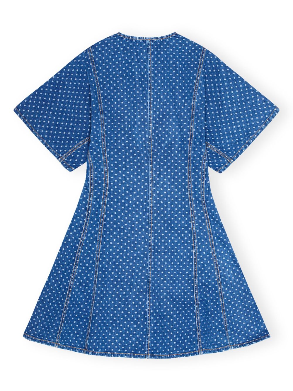 GANNI polka-dot print denim dress Women