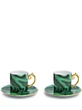 L'Objet malachite espresso cup and saucer (set of two) - Green