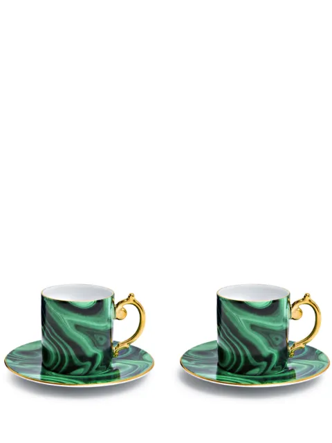 L'Objet malachite espresso cup and saucer (set of two)