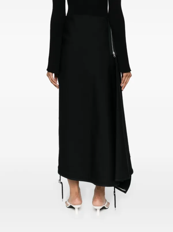 Courrèges zip-detailed Midi Skirt | Black | FARFETCH SG