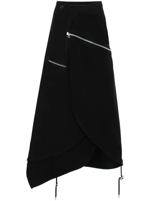 Courrèges zip-detailed midi skirt