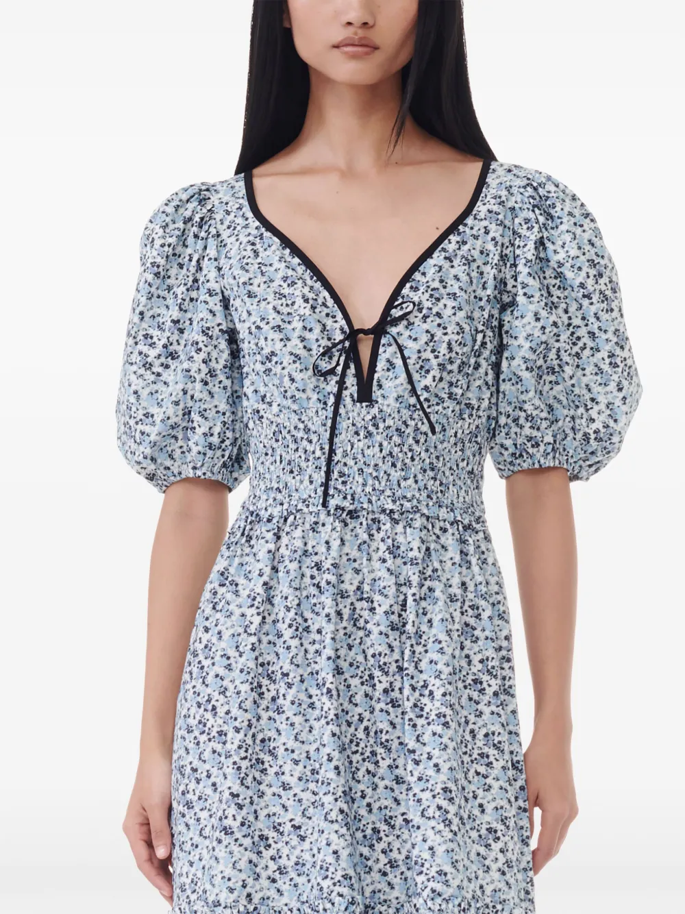 GANNI Midi-jurk met print Blauw