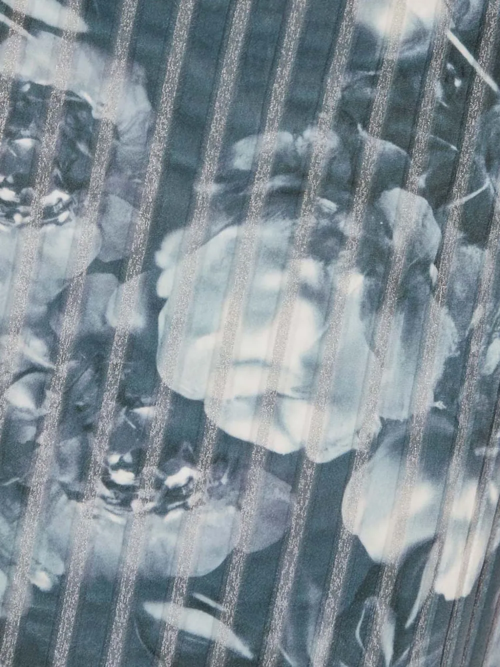 Stine Goya Striped Floral Midi Dress In Blue