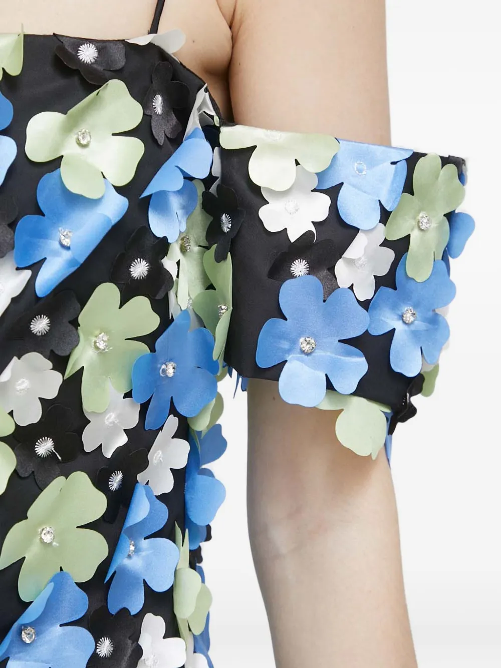 Stine Goya Floral-embellished Midi Dress In Blue