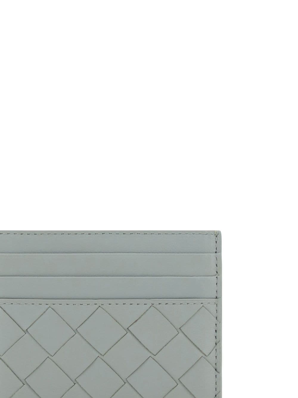 Shop Bottega Veneta Intrecciato Leather Cardholder In Grey