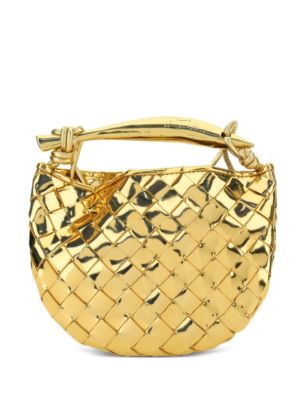 Shop Bottega Veneta Mini Sardine Leather Crossbody Bag In Gold