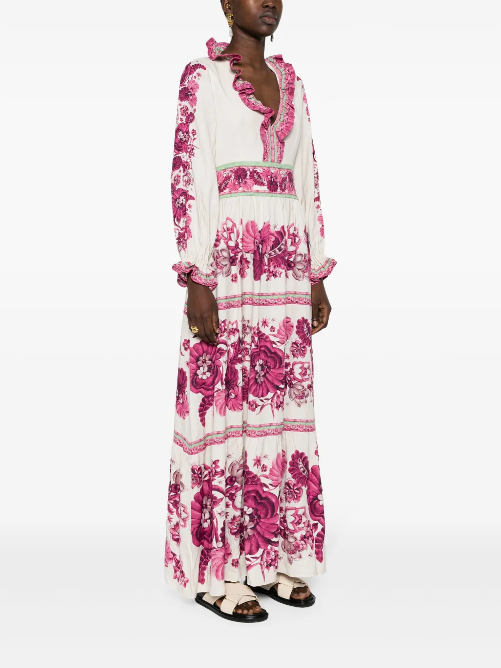 La DoubleJ Reina crêpe maxi-jurk Beige