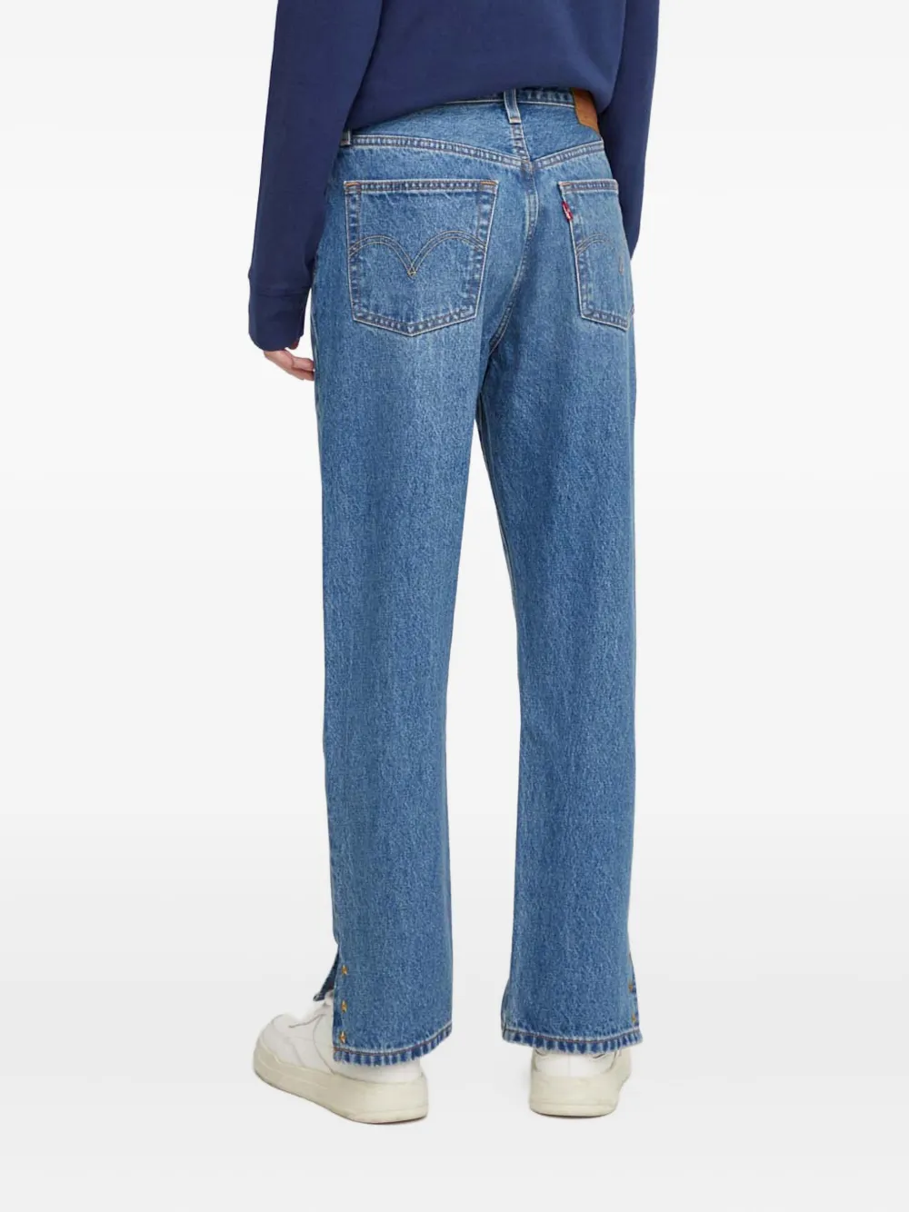 Levi's 501 Star-stud Split Jeans In Blue