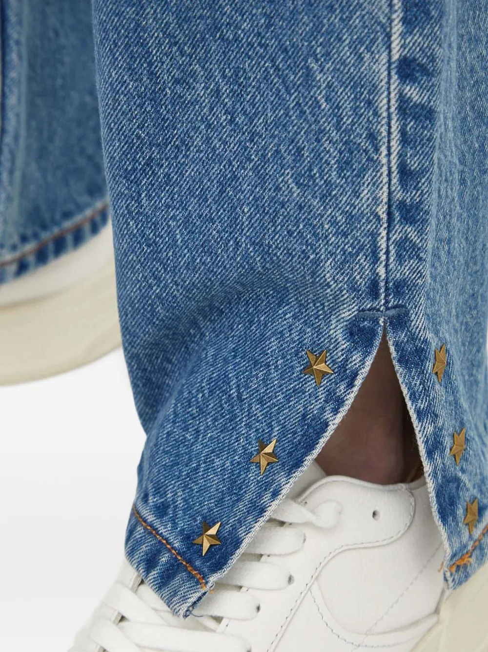 Levi's 501 Star-stud Split Jeans In Blue