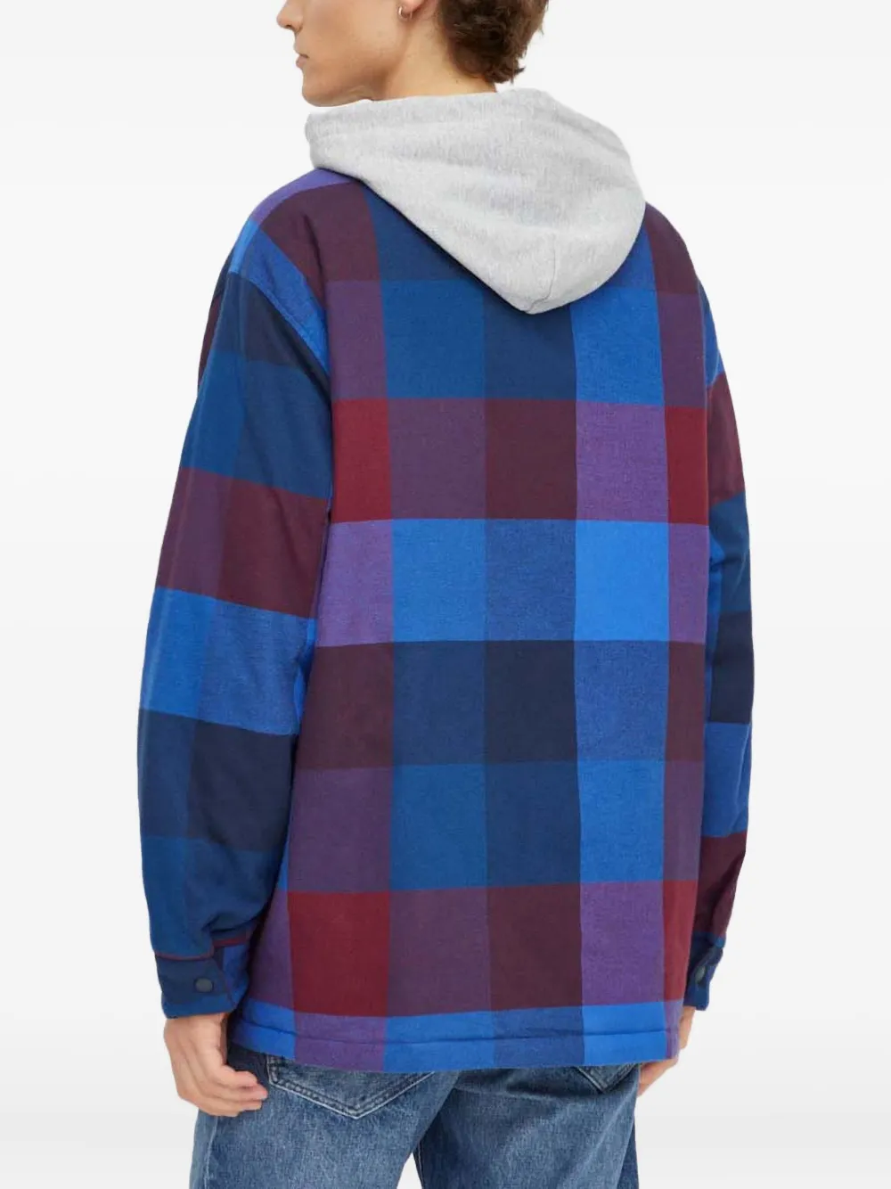 Levi's Hooded Check Jacket In Blue