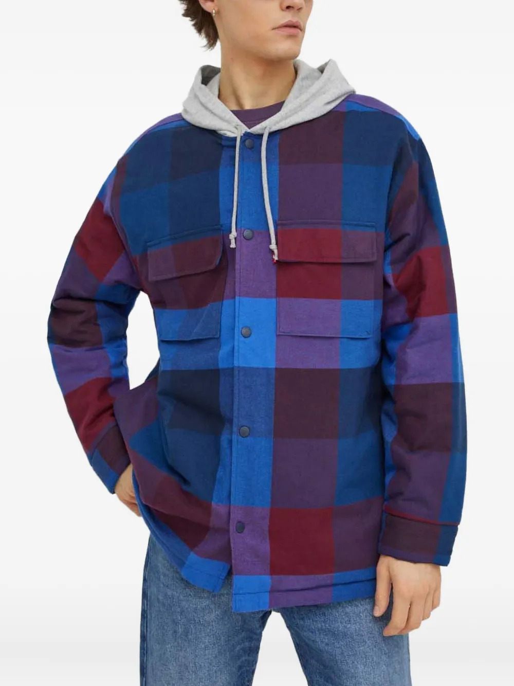 Levi's hooded check jacket | Blue | Image 1