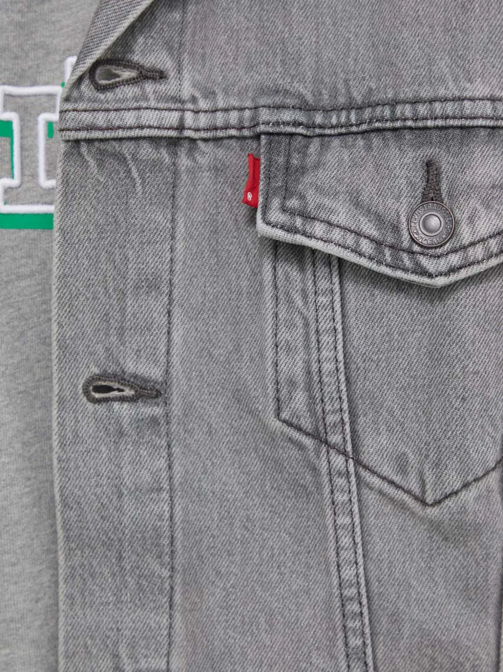 Levi's The Trucker denim jack met knopen Grijs