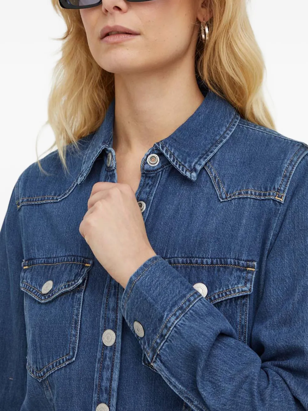 Levi's Otto Western denim jurk met knopen Blauw