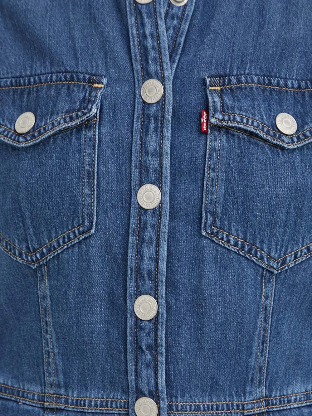 Levi's Otto Western denim jurk met knopen Blauw
