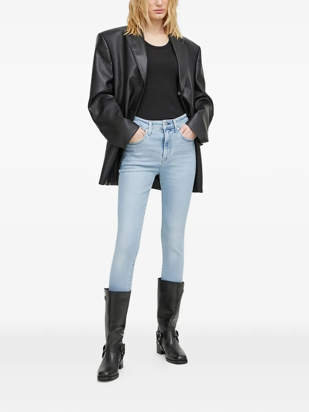 Levi's 721 gerafelde skinny jeans Blauw
