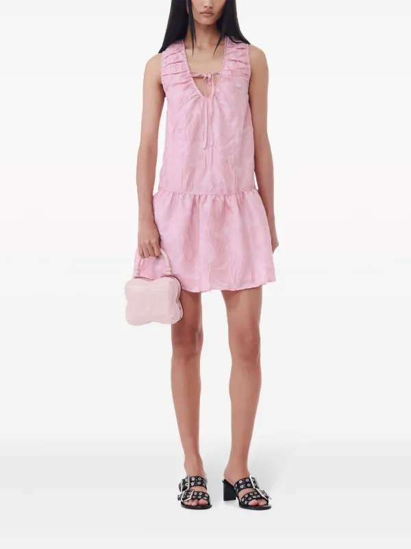 GANNI Patterned Sleeveless Dress | Pink | FARFETCH GE