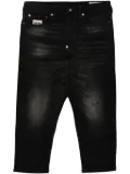 EVISU logo-patch cropped jeans - Black