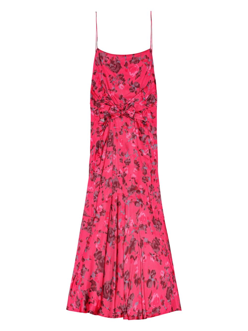 GANNI floral-print satin slip dress Women