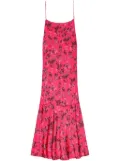 GANNI floral-print satin slip dress - Pink