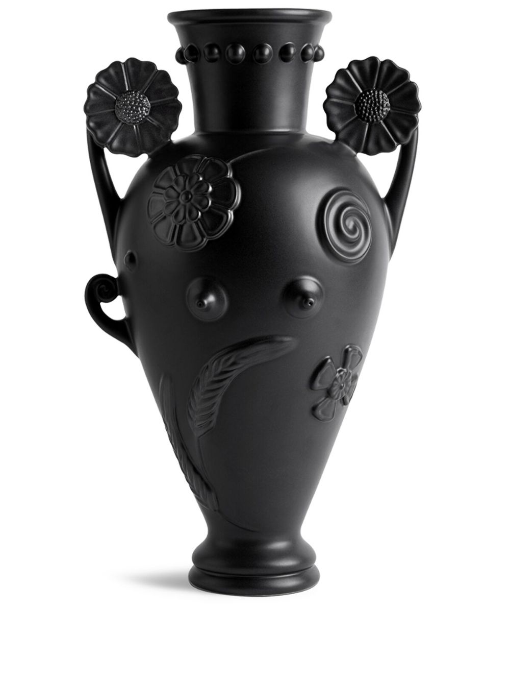 L'objet Pantheon Persephone Porcelain Vase (47cm X 26.5cm) In Black