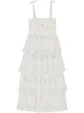 GANNI ruffled midi dress - White